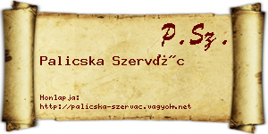 Palicska Szervác névjegykártya